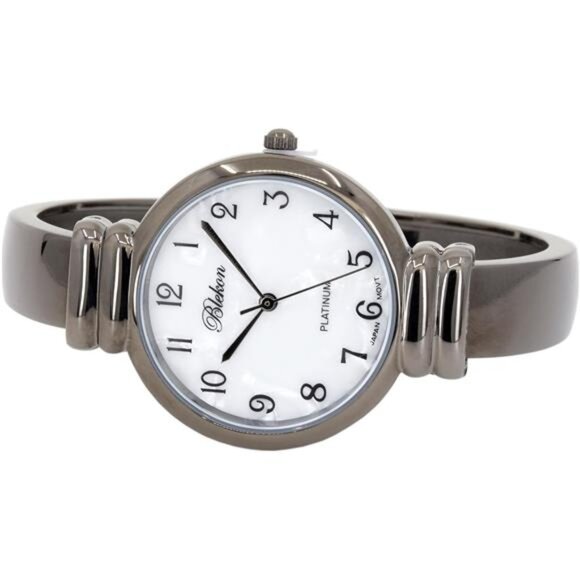 Original Mother of Pearl Cuff Bracelet Watch for Women Gunmetal - Picture 4 of 7